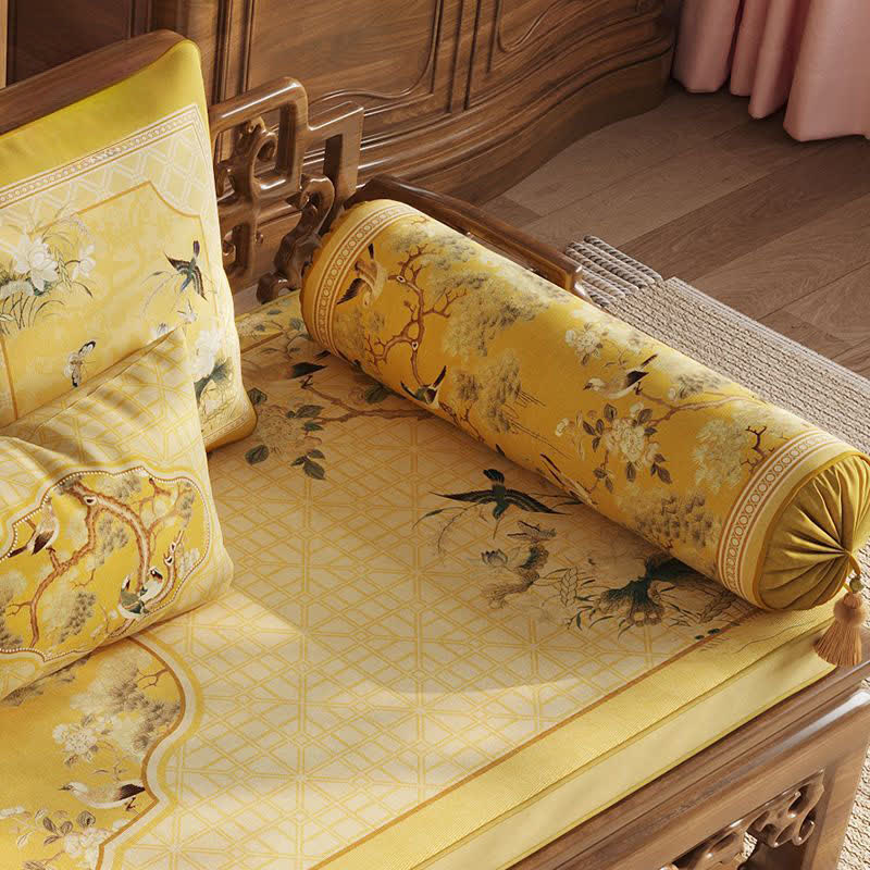 Oriental Floral Bird Print Sofa Protector