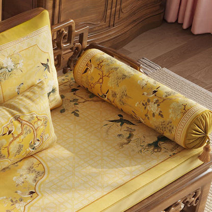 Oriental Floral Bird Print Sofa Protector
