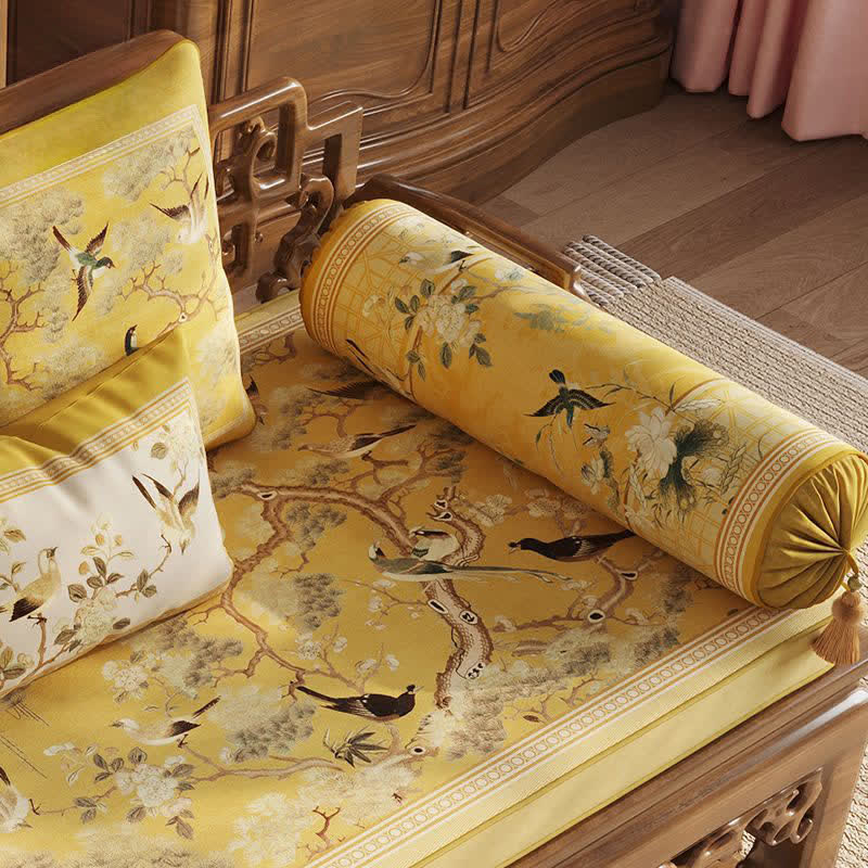 Oriental Floral Bird Print Sofa Protector