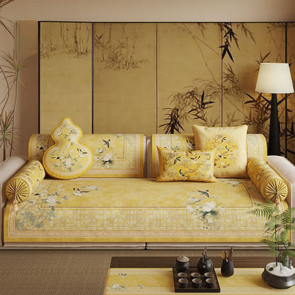 Vintage Floral Bird Print Sofa Protector Bird Couch Cover Couch Protector Dustproof Floral Grey newin260414 Sofa Blanket Sofa Cover Sofa Protector