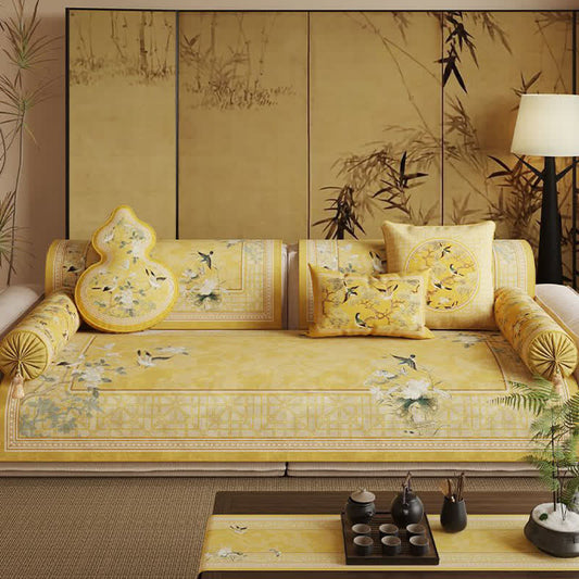 Vintage Floral Bird Print Sofa Protector