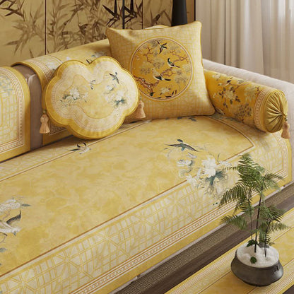 Vintage Floral Bird Print Sofa Protector Bird Couch Cover Couch Protector Dustproof Floral Grey newin260414 Sofa Blanket Sofa Cover Sofa Protector