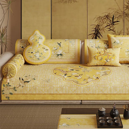 Oriental Style Bird & Floral Sofa Protector