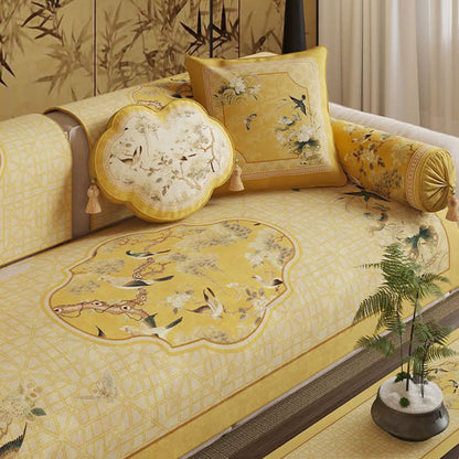 Oriental Style Bird & Floral Sofa Protector