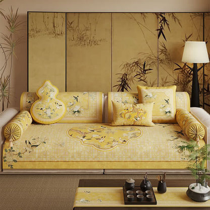 Oriental Style Bird & Floral Sofa Protector