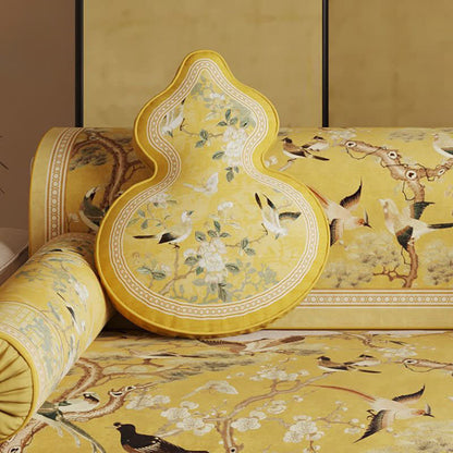 Oriental Style Bird & Floral Sofa Protector