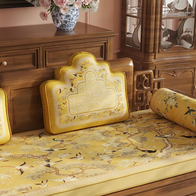 Oriental Style Bird & Floral Sofa Protector