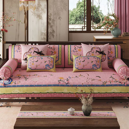 Oriental Butterfly & Branch Print Sofa Protector