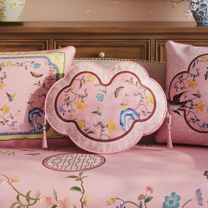 Oriental Butterfly & Branch Print Sofa Protector