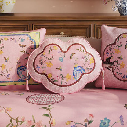 Oriental Butterfly & Branch Print Sofa Protector