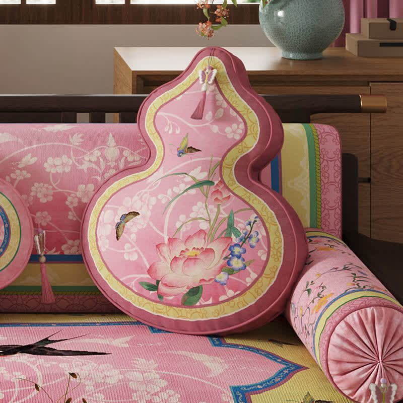 Oriental Butterfly & Branch Print Sofa Protector