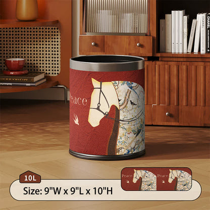 Lychee Texture Equestrian Leather Trash Can