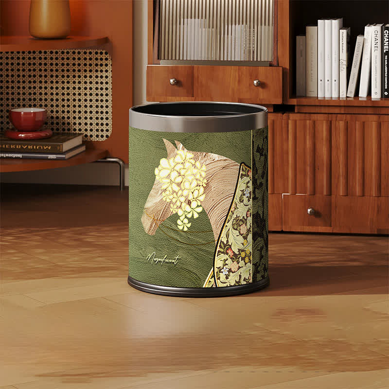 Magnificent Horse Lychee Texture Leather Bin