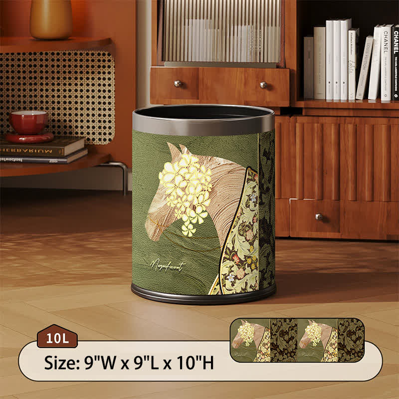 Magnificent Horse Lychee Texture Leather Bin