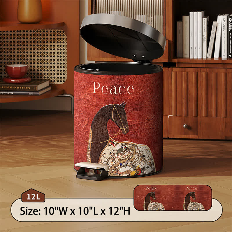 Classical Oriental Equestrian Trash Can
