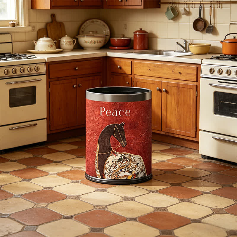 Classical Oriental Equestrian Trash Can