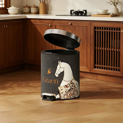 Classical Oriental Equestrian Trash Can