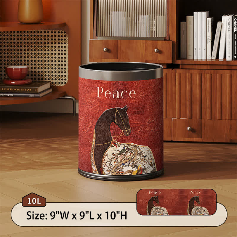 Classical Oriental Equestrian Trash Can