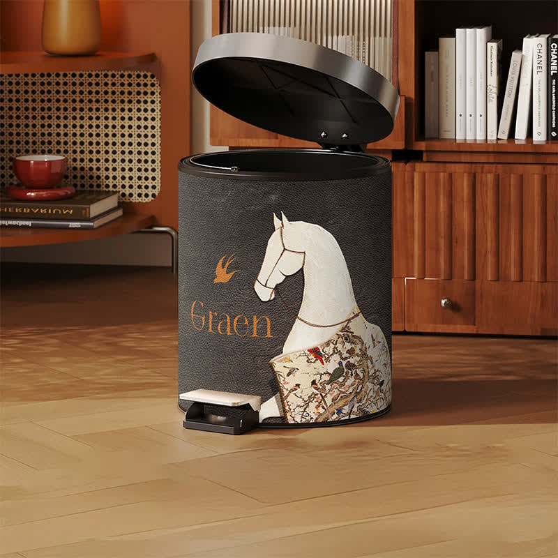 Classical Oriental Equestrian Trash Can