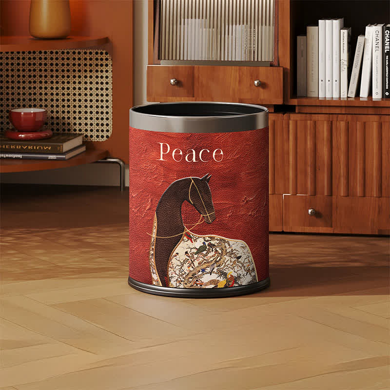 Classical Oriental Equestrian Trash Can