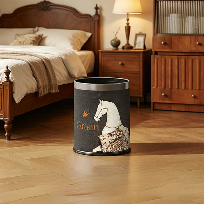 Classical Oriental Equestrian Trash Can