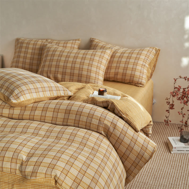 Small Checkered Pure Cotton Bedding Set