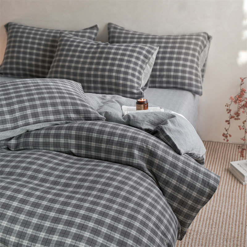 Small Checkered Pure Cotton Bedding Set