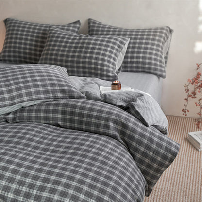 Small Checkered Pure Cotton Bedding Set