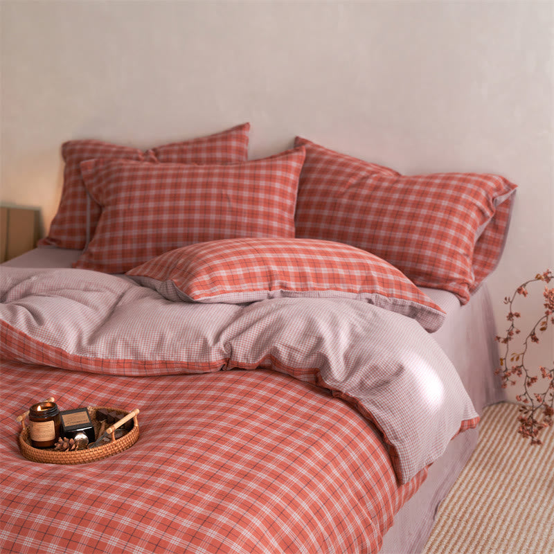 Small Checkered Pure Cotton Bedding Set