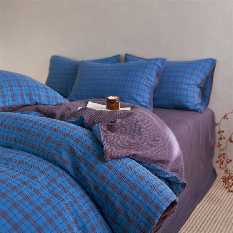 Small Checkered Pure Cotton Bedding Set