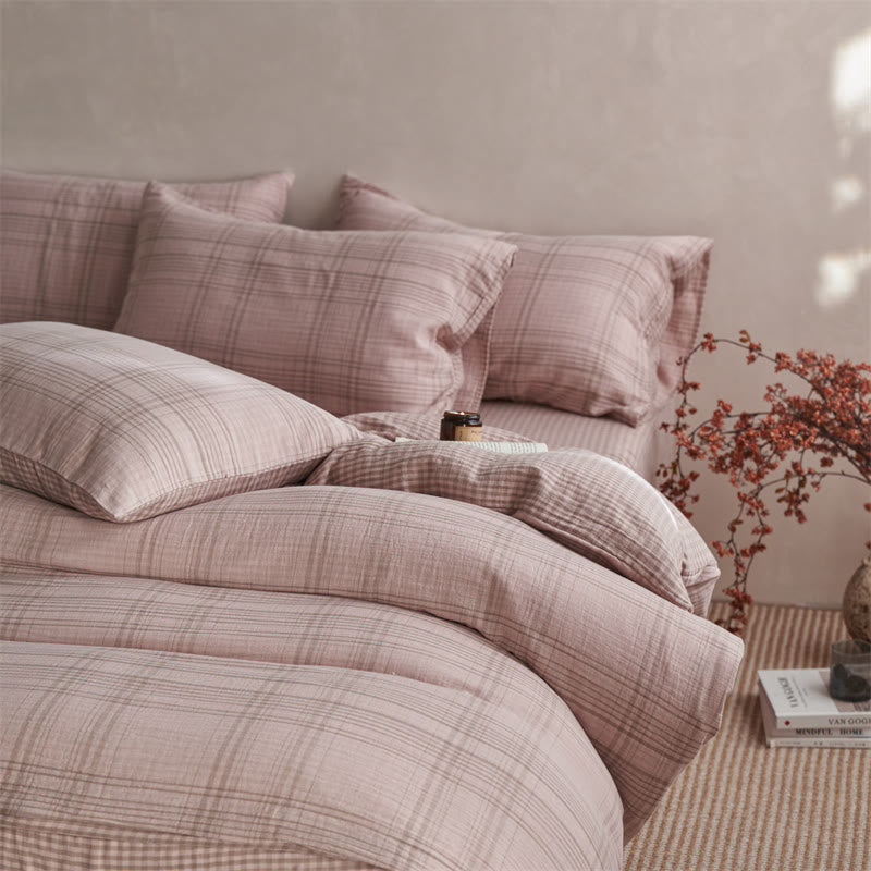 Small Checkered Pure Cotton Bedding Set