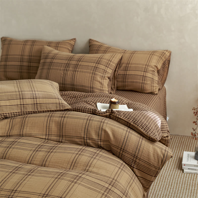 Small Checkered Pure Cotton Bedding Set