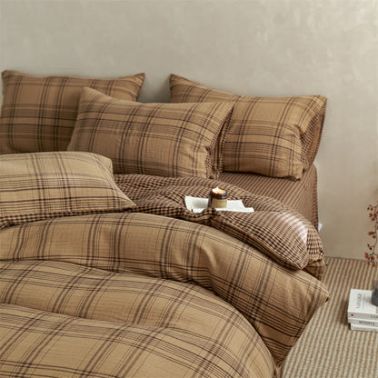 Small Checkered Pure Cotton Bedding Set