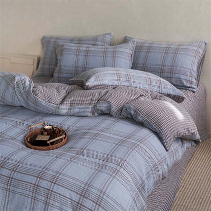 Small Checkered Pure Cotton Bedding Set