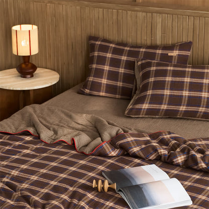 Simple Stripe Checkered Cotton Quilt