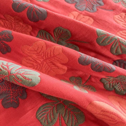 Four-leaf Clover Cotton Gauze Quilt Blanket