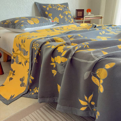Branch & Bird Cotton Gauze Quilt Blanket