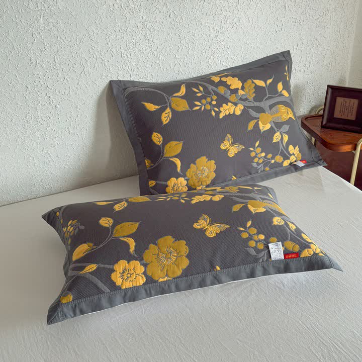 Branch & Bird Cotton Gauze Quilt Blanket