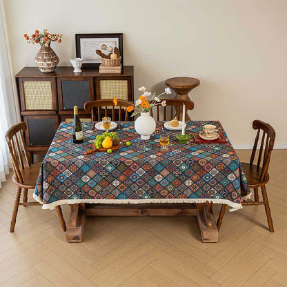 Exotic Kaleidoscope Mandala Jacquard Tablecloth