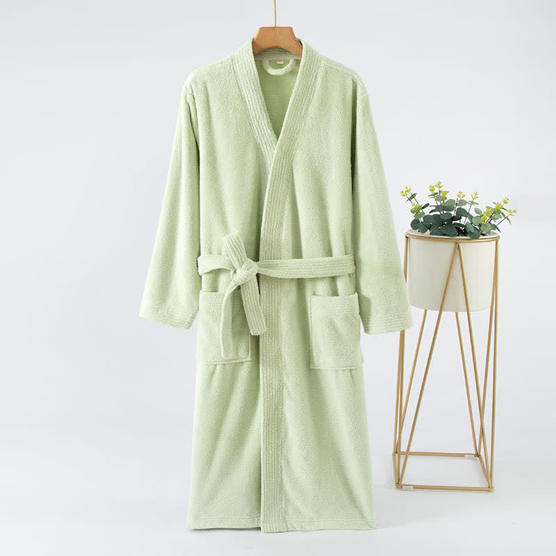 His & Hers Solid Color Absorbent Bath Robe