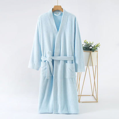 His & Hers Solid Color Absorbent Bath Robe