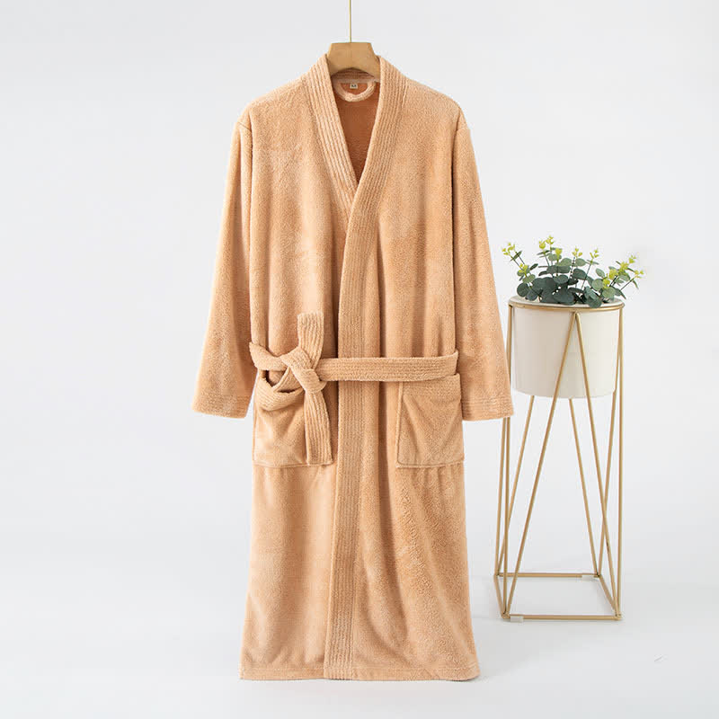 His & Hers Solid Color Absorbent Bath Robe