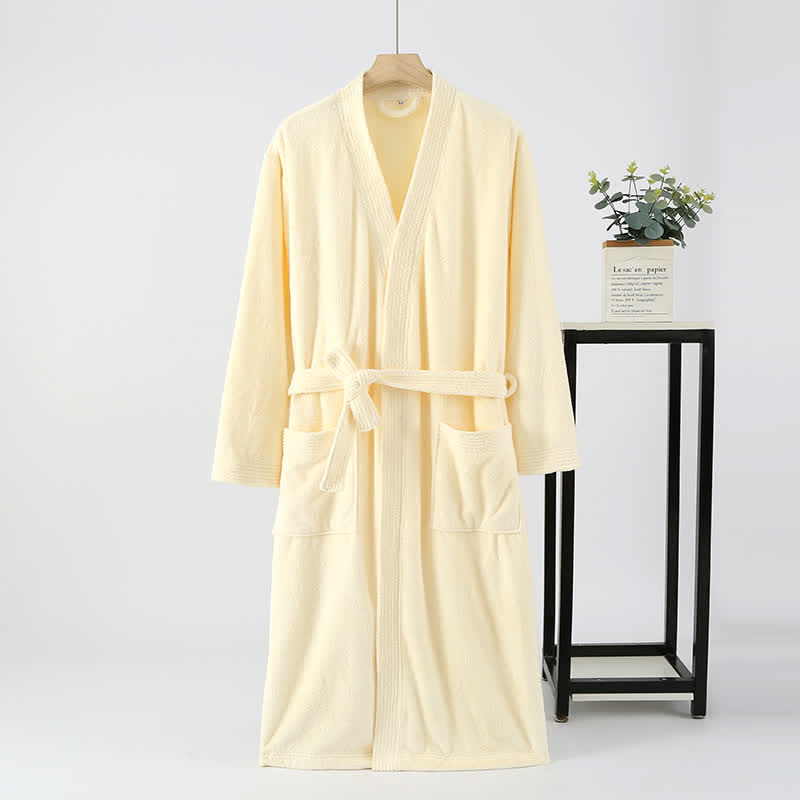 His & Hers Solid Color Absorbent Bath Robe