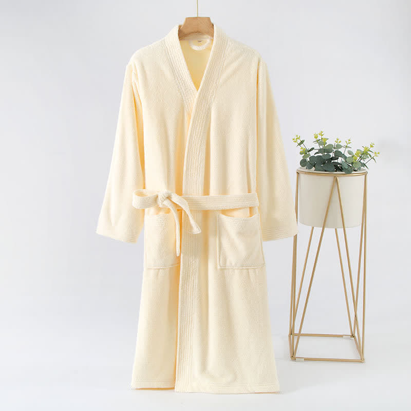 His & Hers Solid Color Absorbent Bath Robe