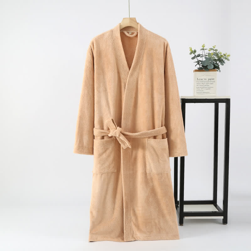 His & Hers Solid Color Absorbent Bath Robe