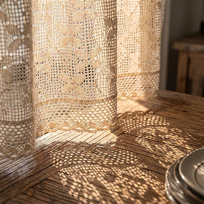 Four-Leaf Clover Crochet Tier Curtain