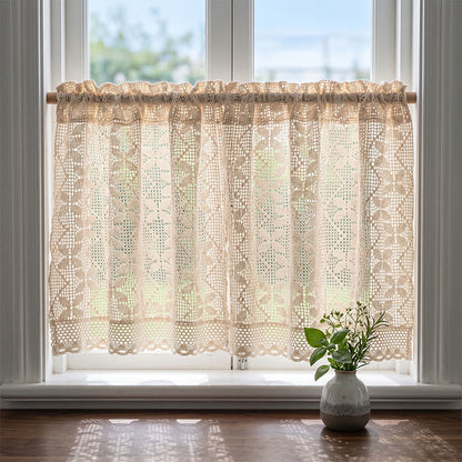 Four-Leaf Clover Crochet Tier Curtain