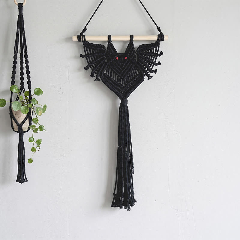 Gothic Bat Plant Hanger Wall Hanging