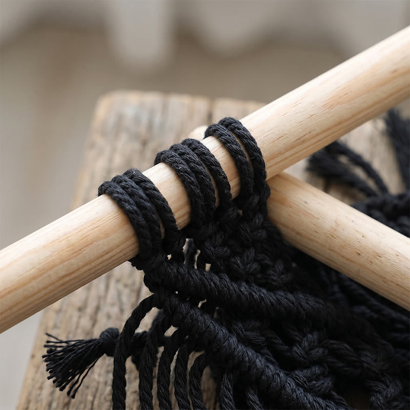 Gothic Macrame Tassels Bat Wall Hanging