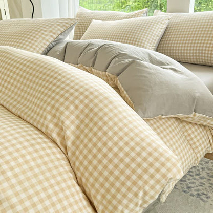 Pastel Gingham Pure Cotton Bedding Set